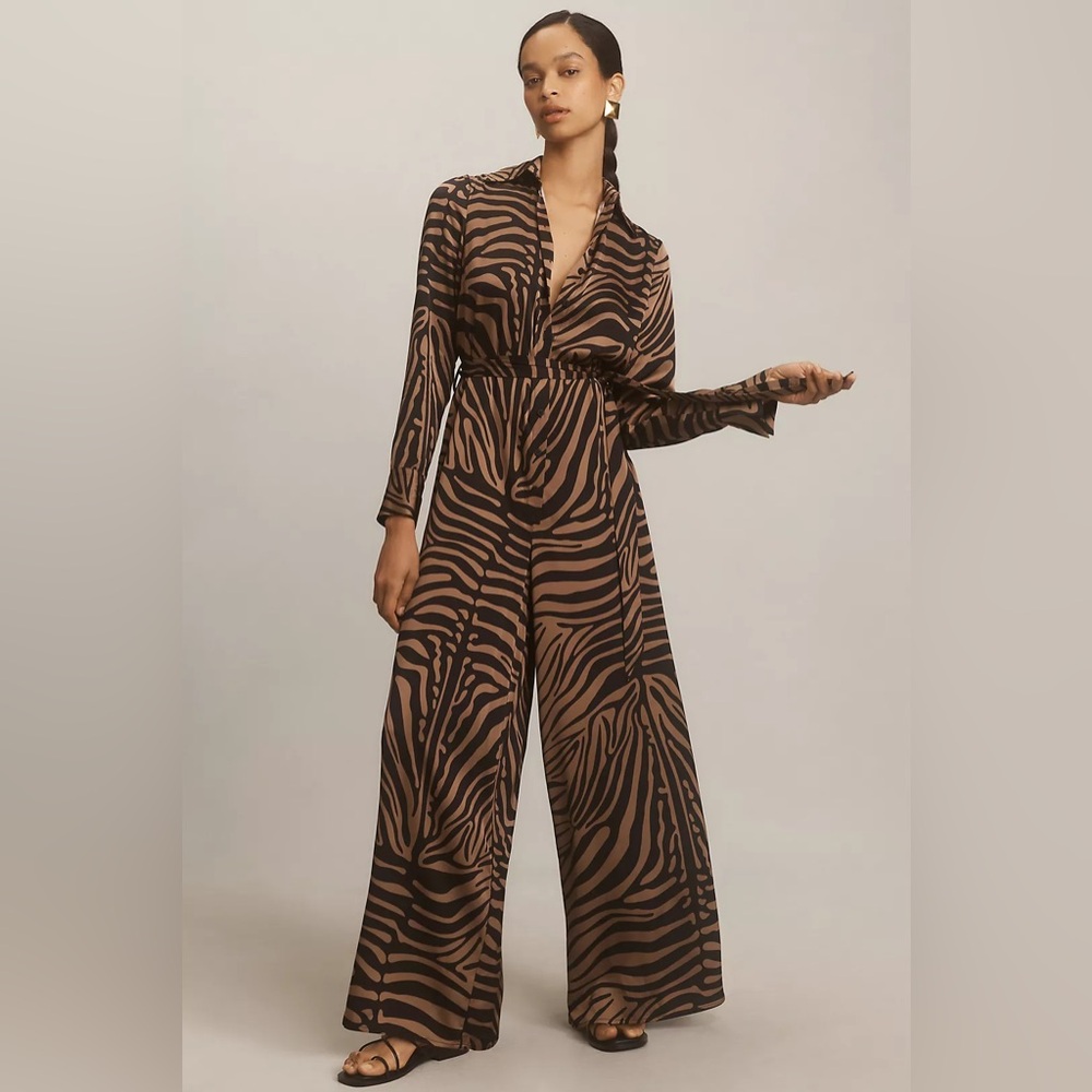 Corey Lynn Calter Zebra Pattern Jumpsuit